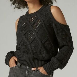 Lucky Brand Cable Knit Cold Shoulder Sweater